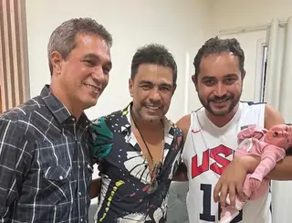 Brigado com o pai, Luciano Camargo, Wes Camargo recebe visita do tio, Zezé Di Camargo