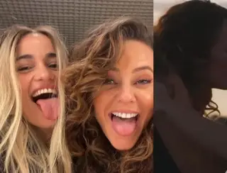 Beijão de Paolla Oliveira e Nanda Costa empolga internautas