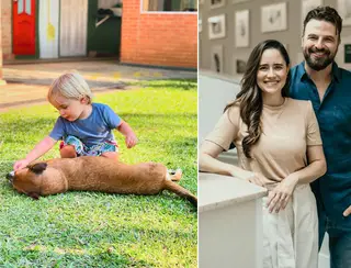 Filho de Fernanda Vasconcellos e Cássio Reis encanta web com cachorrinho